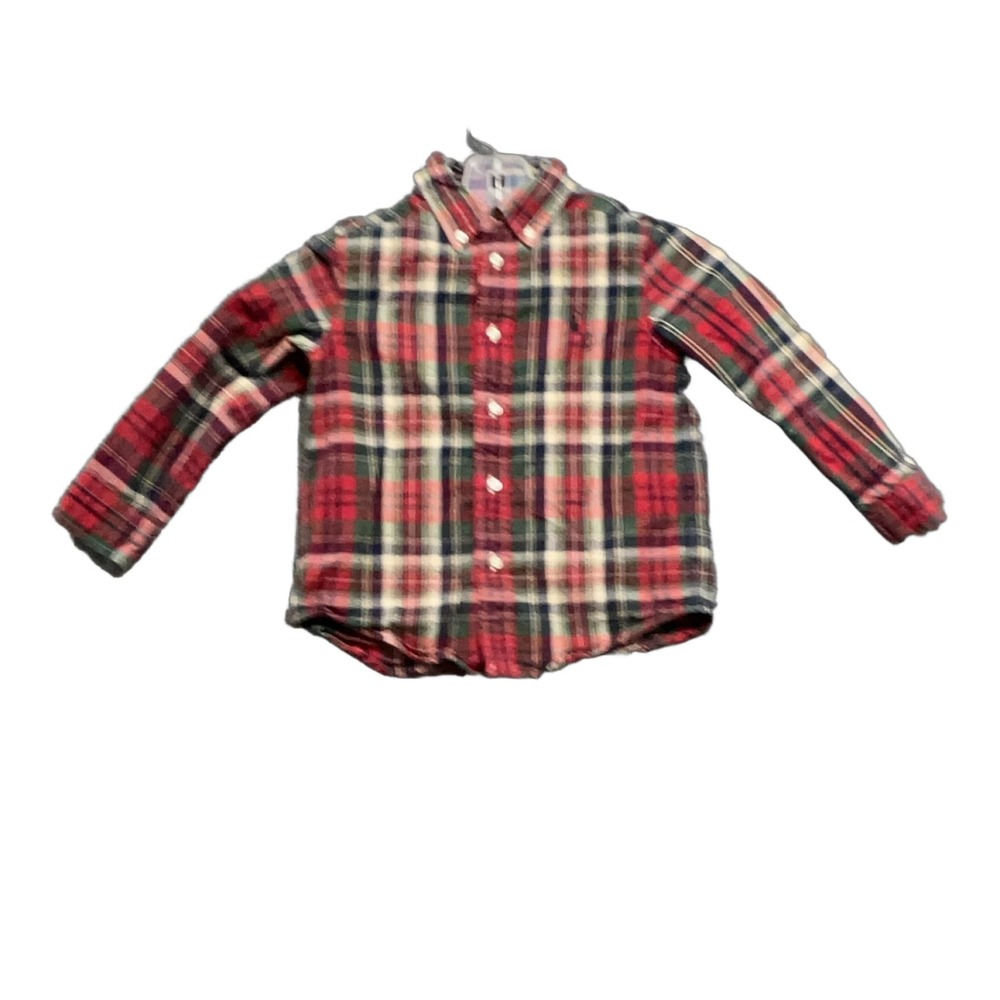 Polo Ralph Lauren Boys Long Sleeve Button Down Shirt Regular Fit Plaid Size 4